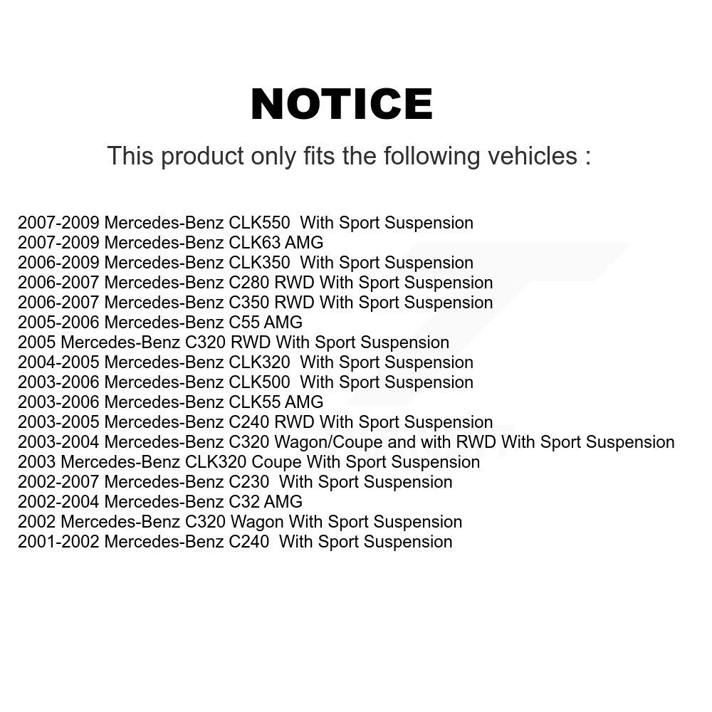 Arm Ball Joint Tie Rod End Link Front Kit (8Pc) For Mercedes-Benz C230 C240 C280
