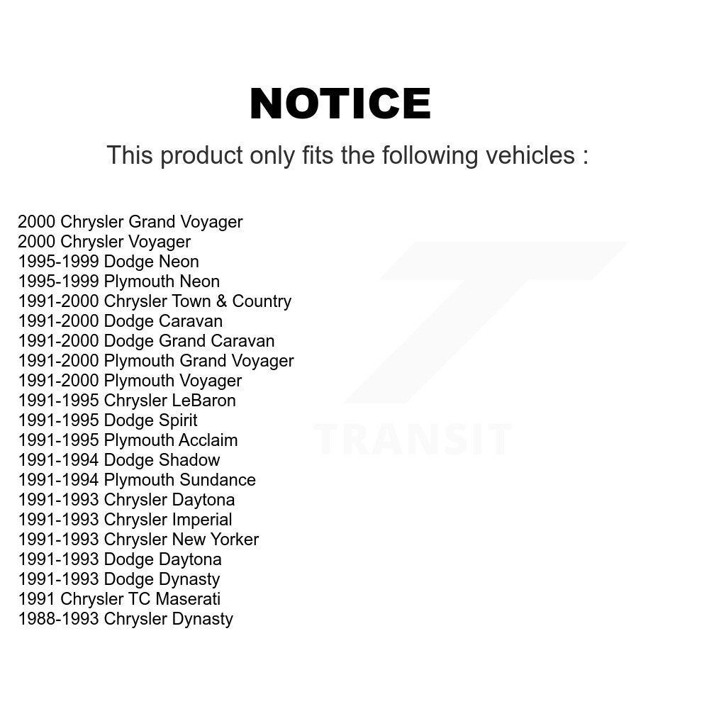 Lower Ball Joint Front Pair For Dodge Caravan Plymouth Grand Chrysler Neon