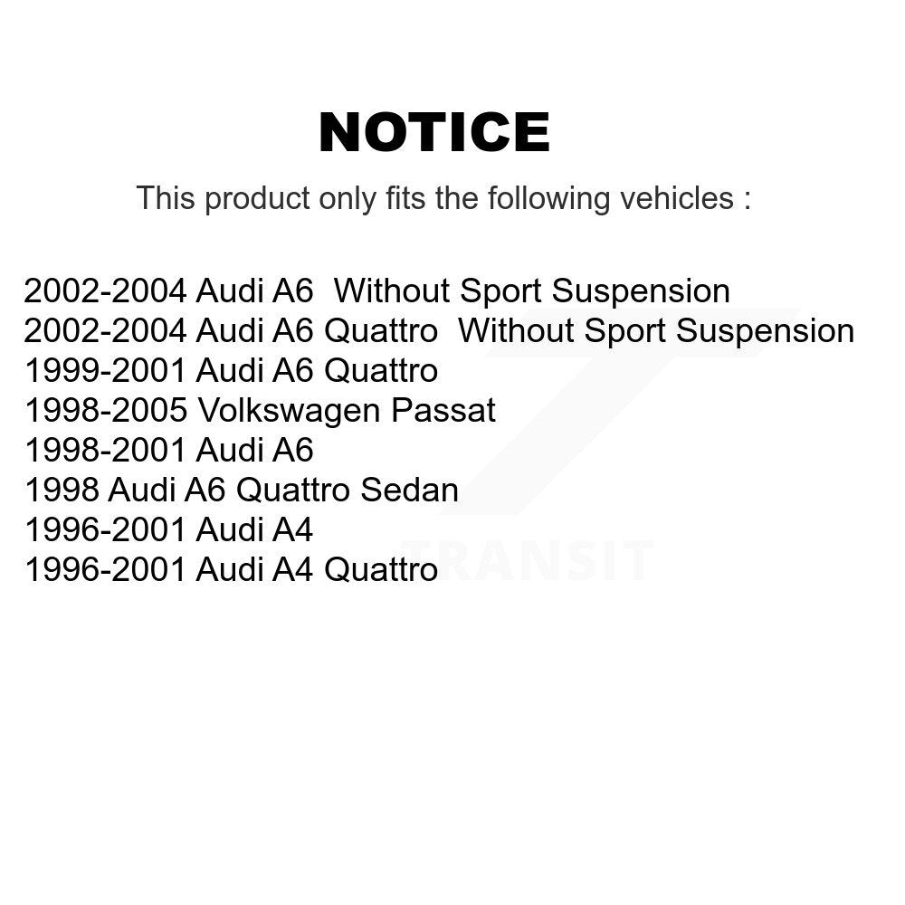 Control Arm Ball Joint Tie Rod End Link Front Kit (6Pc) For Volkswagen Passat A4