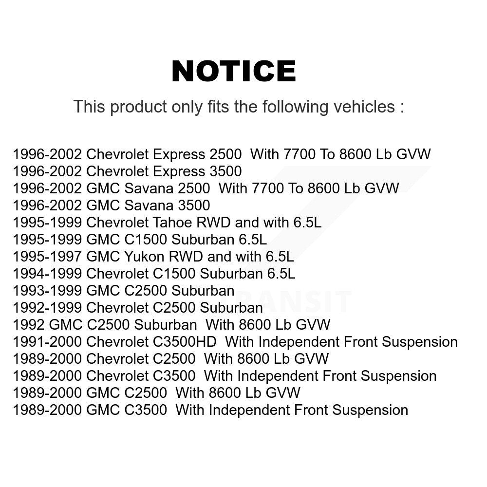 Lower & Upper Ball Joints Front Kit For Chevrolet GMC C2500 C3500 Express 3500