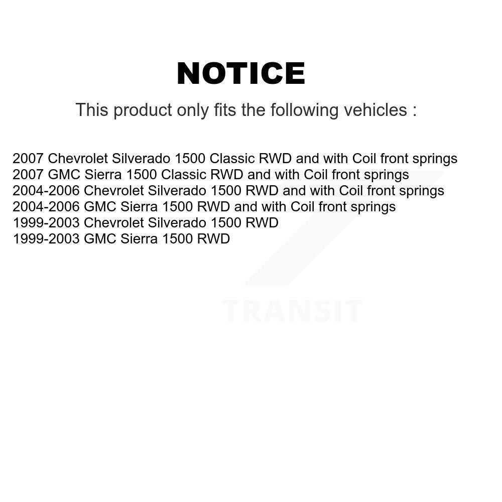 Lower & Upper Ball Joints Front Kit For Chevrolet Silverado 1500 GMC Sierra