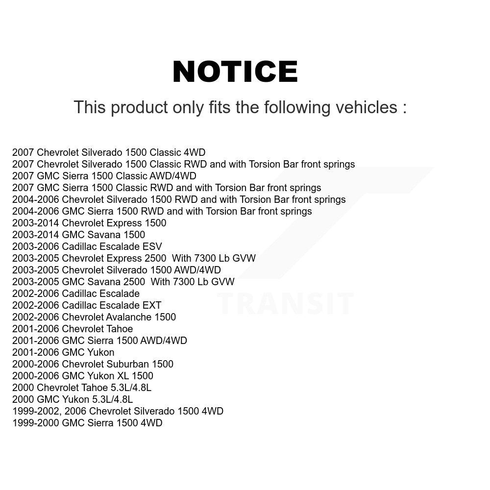 Lower & Upper Ball Joint Front Kit For Chevrolet GMC Silverado 1500 Sierra Yukon