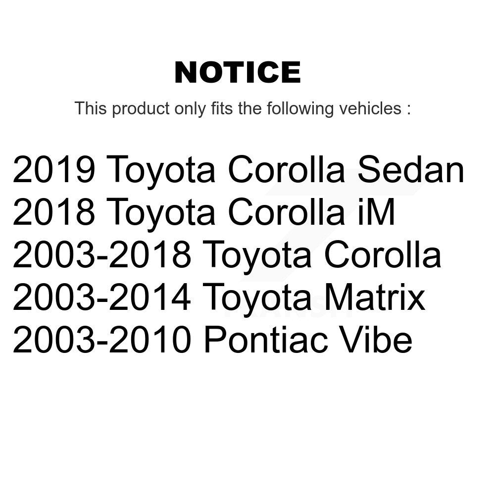 Suspension Control Arm Bushing Front Lower Forward Pair For Toyota Corolla Vibe