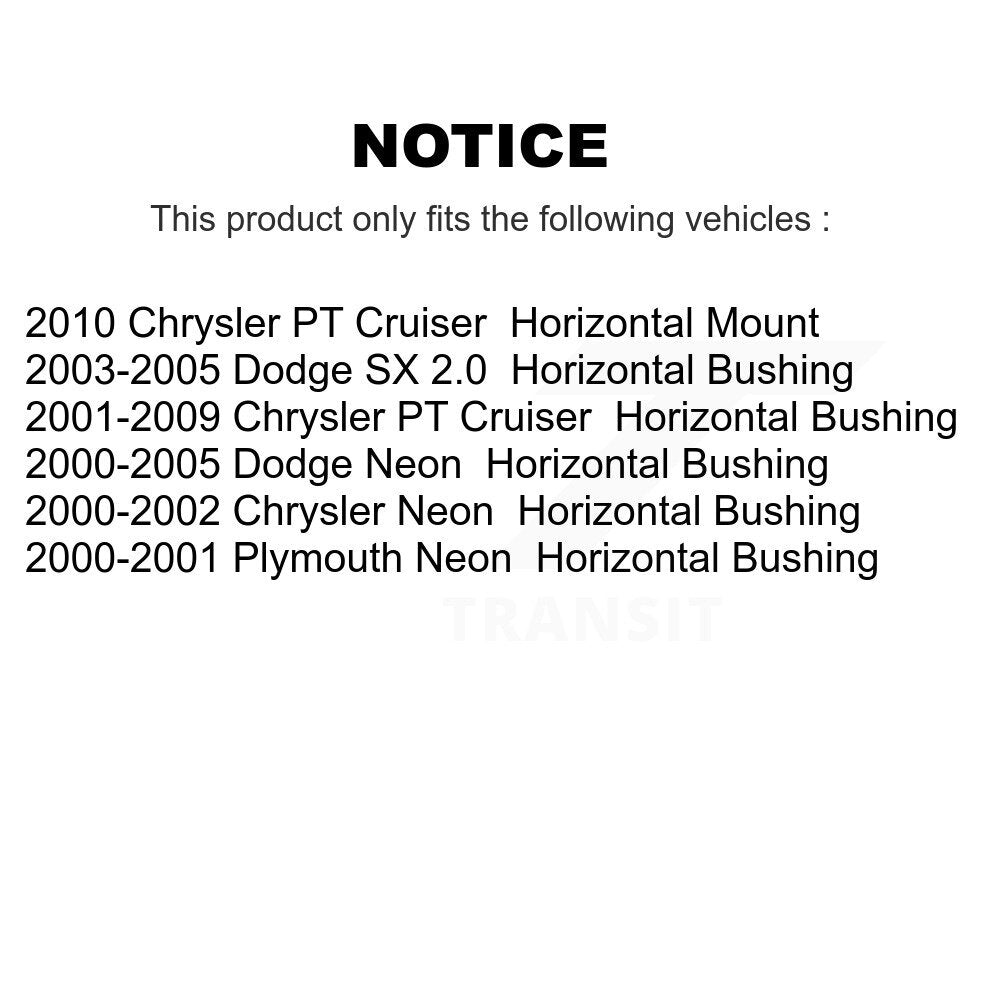 Suspension Control Arm Bushing Front Lower Forward Pair For Chrysler PT Cruiser