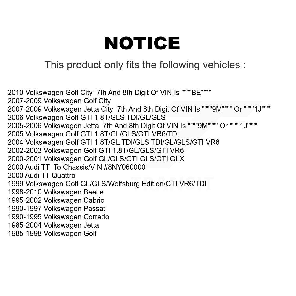 Suspension Arm Bushing Front Lower Forward Pair For Volkswagen Jetta Golf Beetle