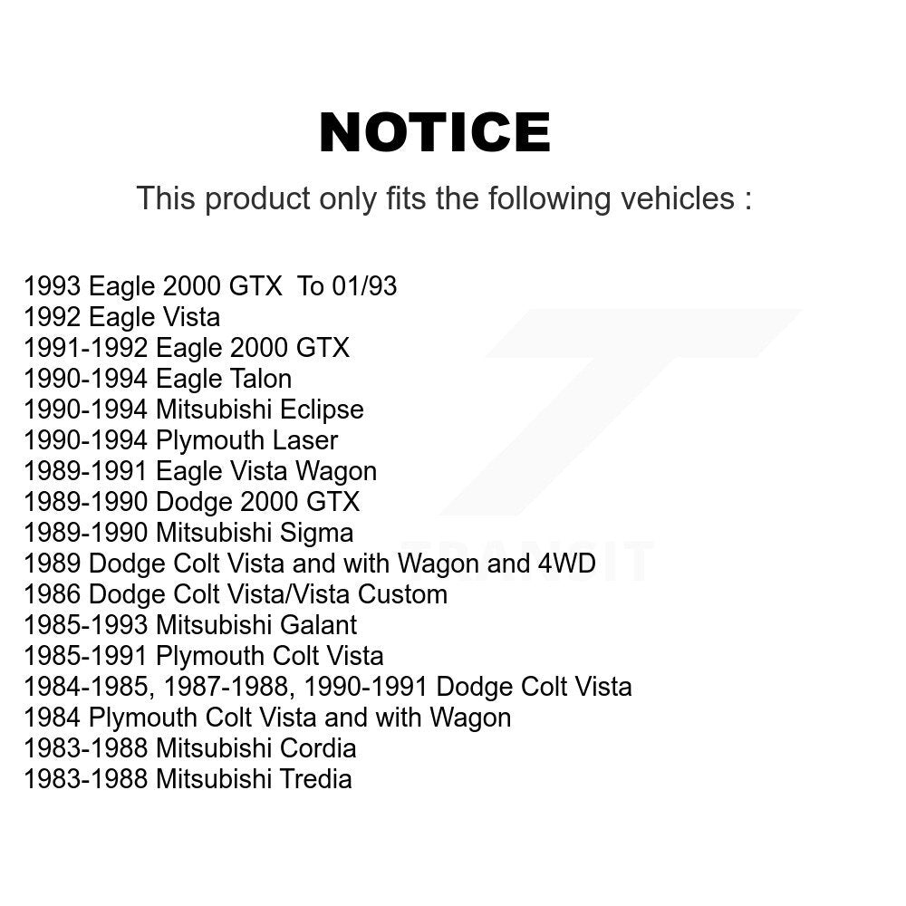 Ball Joint Tie Rod End Front Kit For Eagle Talon Plymouth Laser Colt Dodge 2000