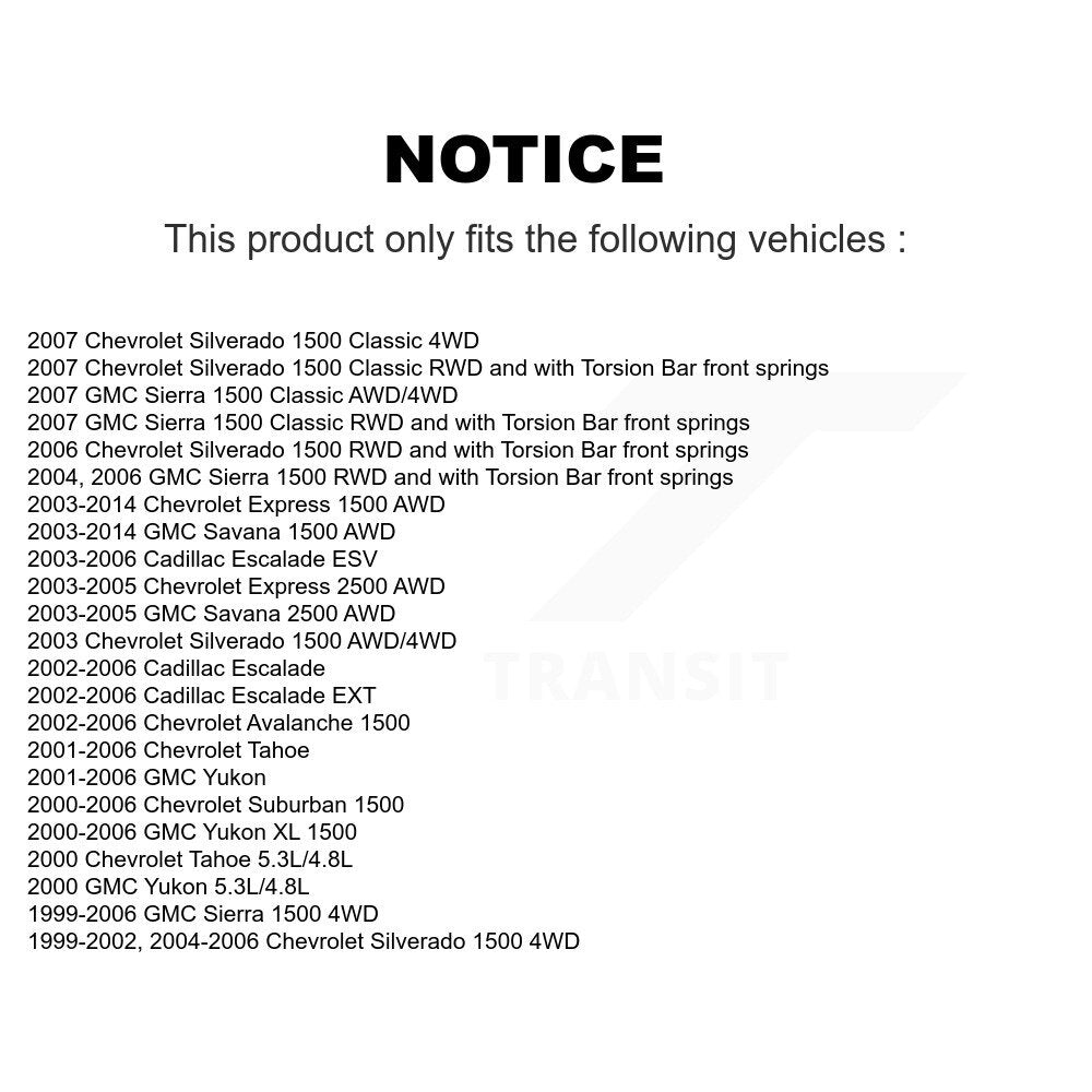 Suspension Control Arm Front Kit For Chevrolet GMC Silverado 1500 Sierra Express