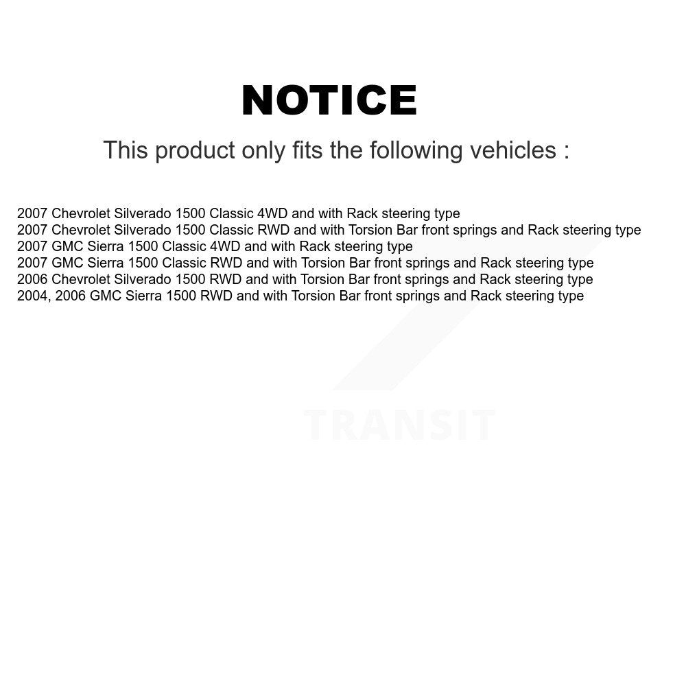 Arms & Lower Ball Joints Tie Rods Link Sway Bar Front Kit (10Pc) For GMC Sierra