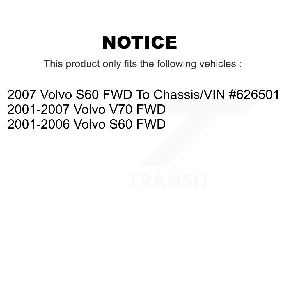 Suspension Control Arm Tie Rod End Ball Joint Front Kit (6Pc) For Volvo S60 V70