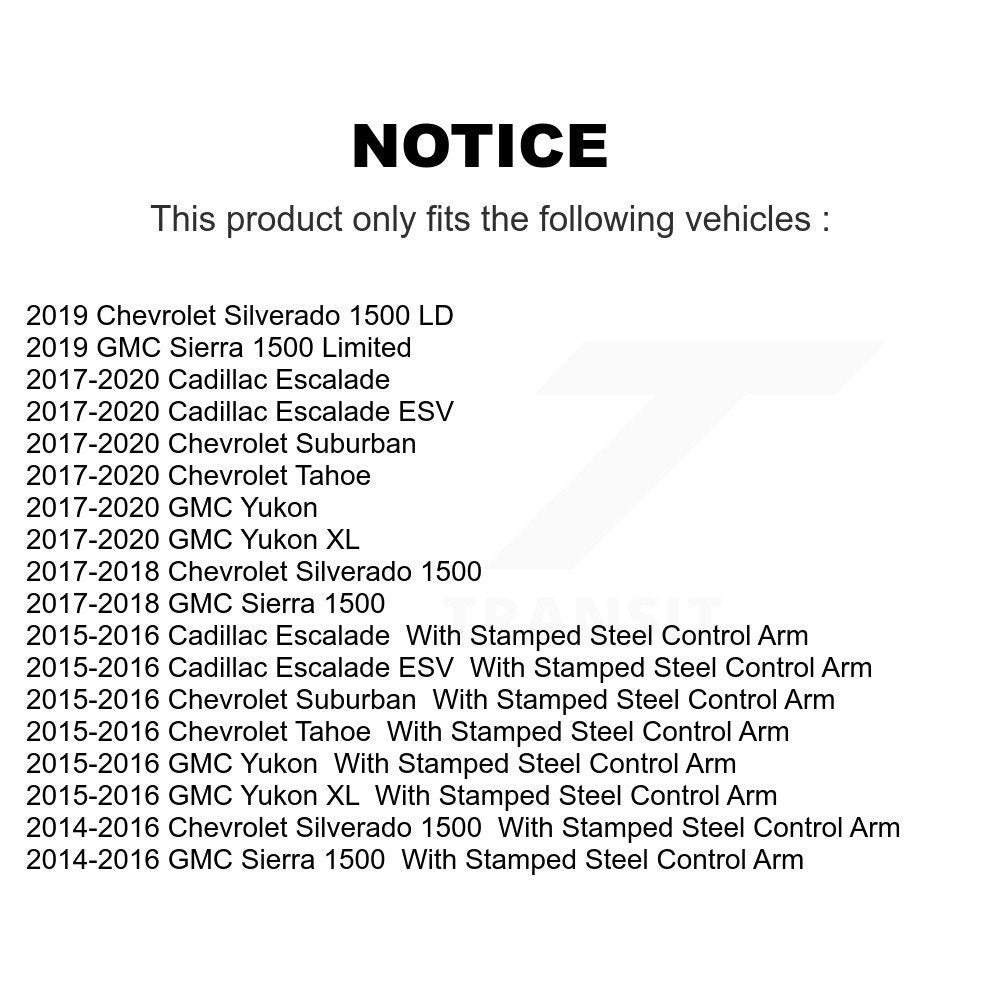 Upper Ball Joints Front Pair For GMC Chevrolet Sierra 1500 Silverado Tahoe