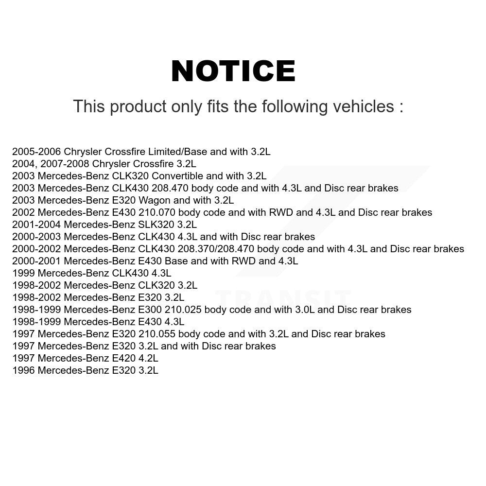 Ceramic Brake Pad & Wear Sensor Front Kit For Mercedes-Benz E320 Chrysler CLK320