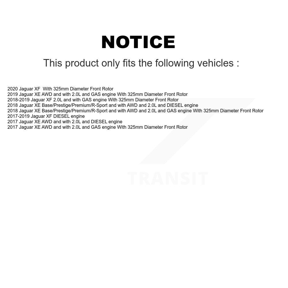 Ceramic Disc Brake Pads And Wear Sensors Front Rear Kit For Jaguar XE XF
