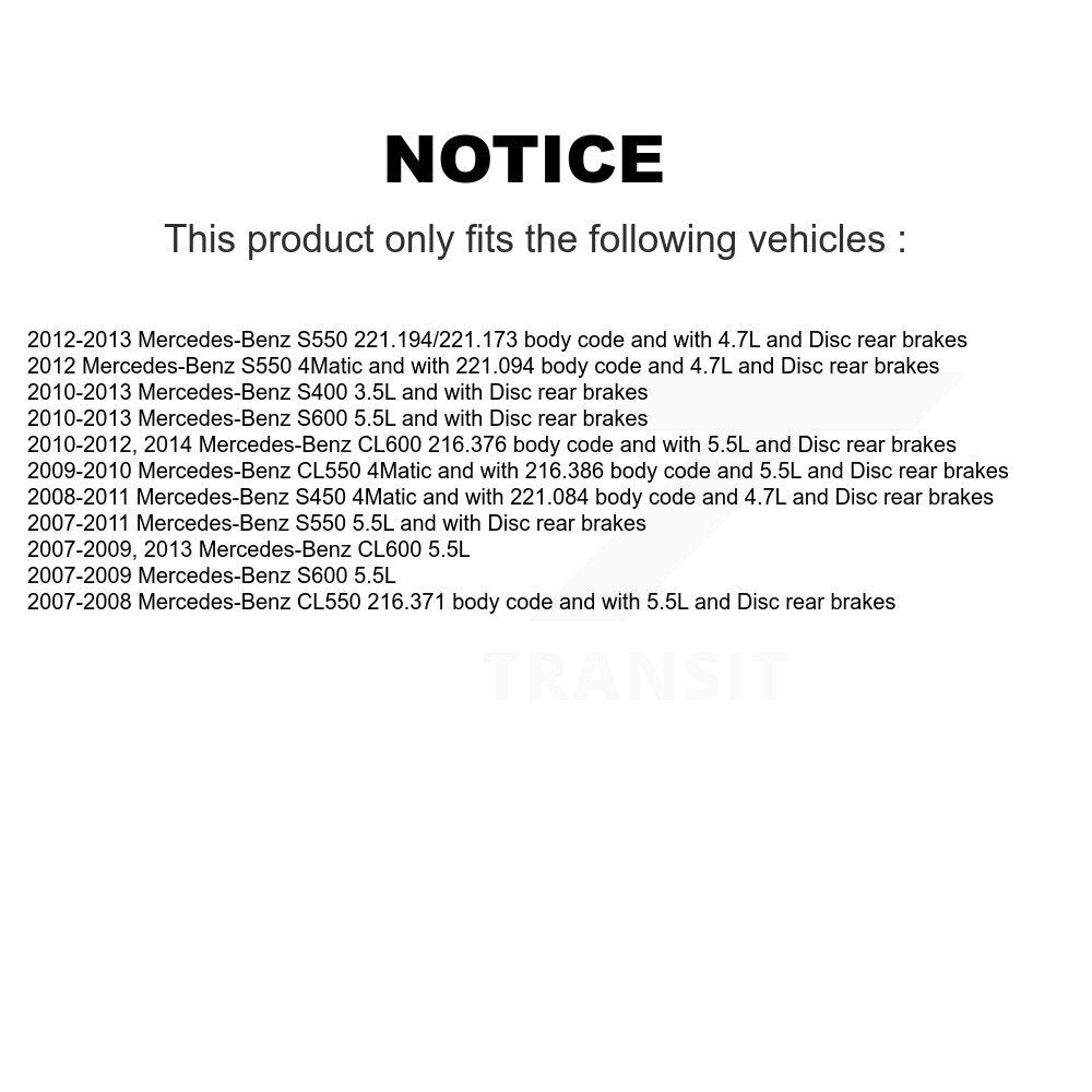 Ceramic Brake Pad & Wear Sensor Front Rear Kit For Mercedes-Benz S550 S450 CL550