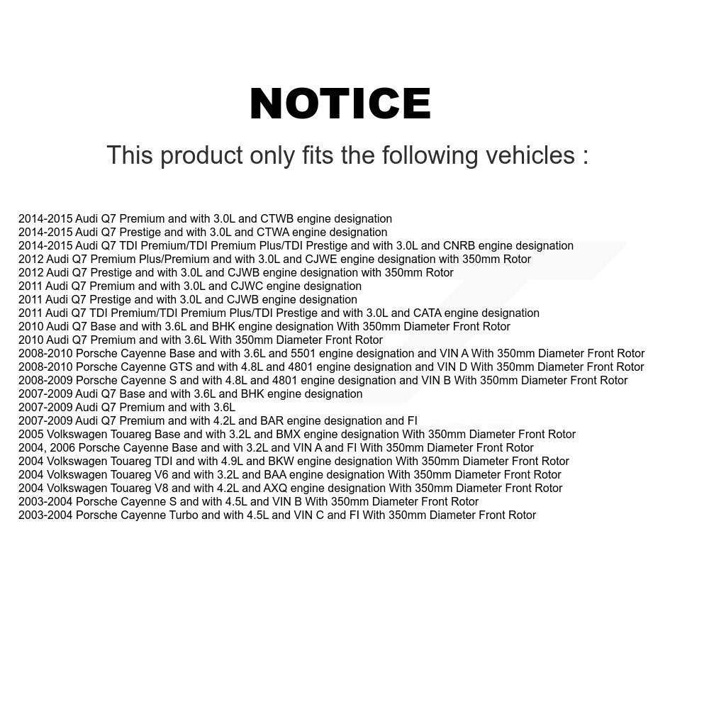 Ceramic Brake Pad & Extra Wear Sensor Front Rear Kit For Audi Q7 Porsche Cayenne