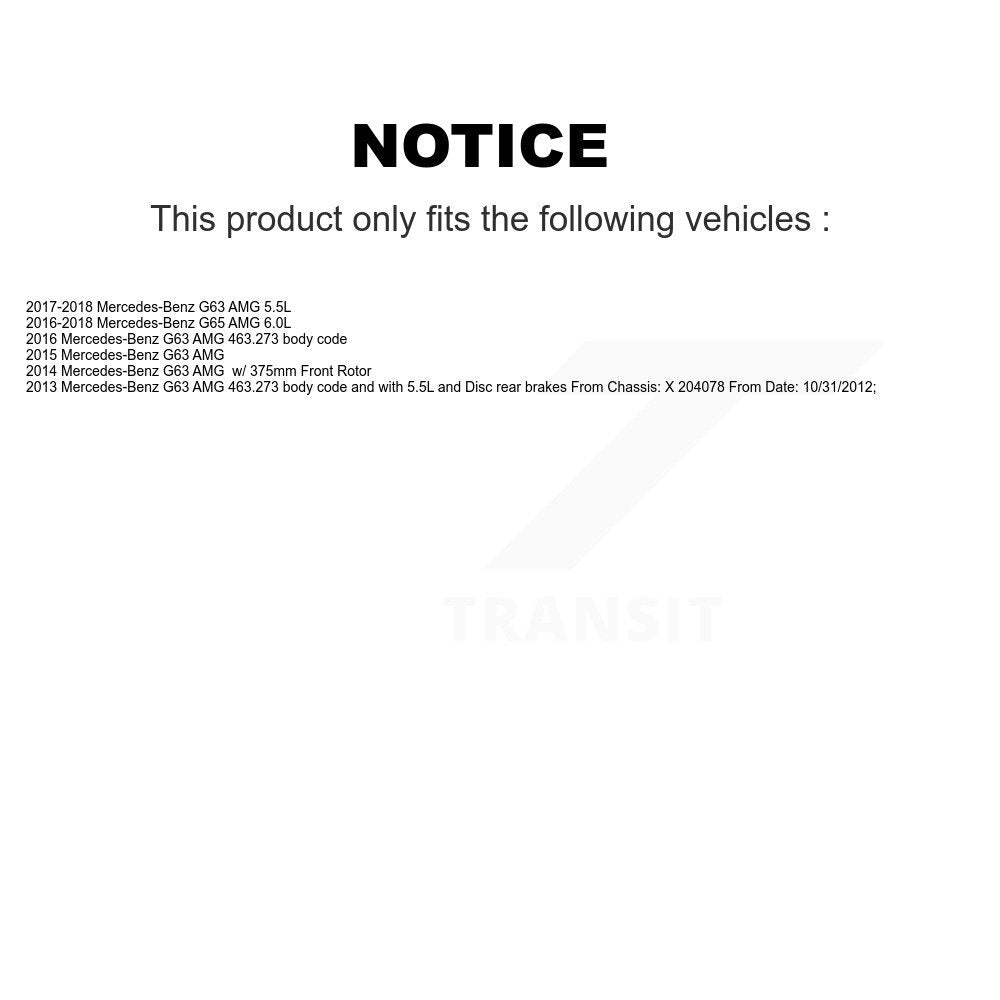 Ceramic Disc Brake Pads Wear Sensor Front Rear Kit For Mercedes-Benz G63 AMG G65