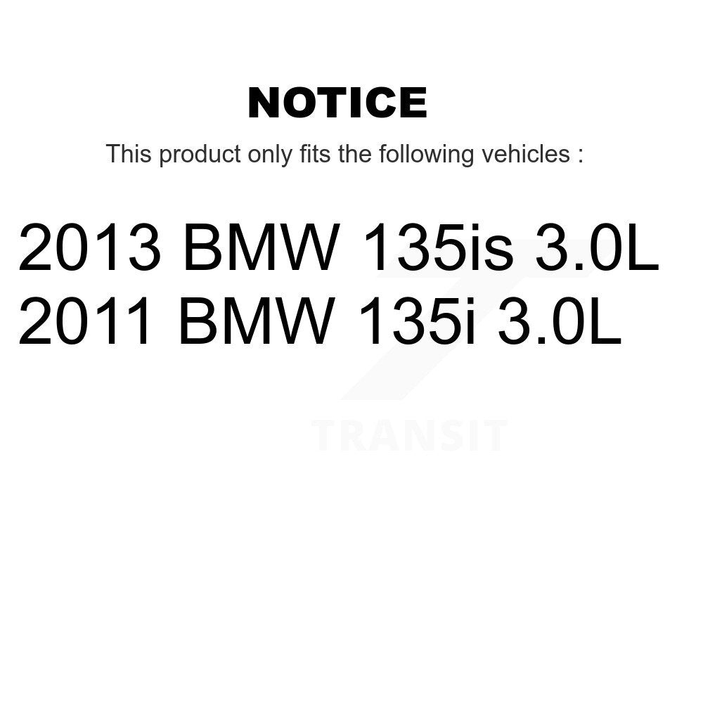 Ceramic Disc Brake Pads Wear Sensor Front Rear Kit (5Pc) For BMW 135i 135is 3.0L