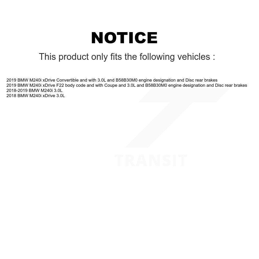 Ceramic Brake Pads & Wear Sensor Front Rear Kit (7Pc) For BMW M240i xDrive M235i