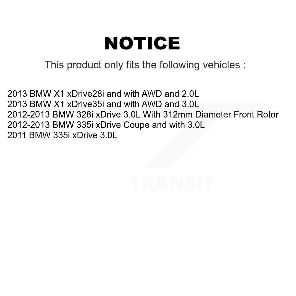 Ceramic Disc Brake Pad & Extra Wear Sensor Front Kit For BMW 335i xDrive X1 328i