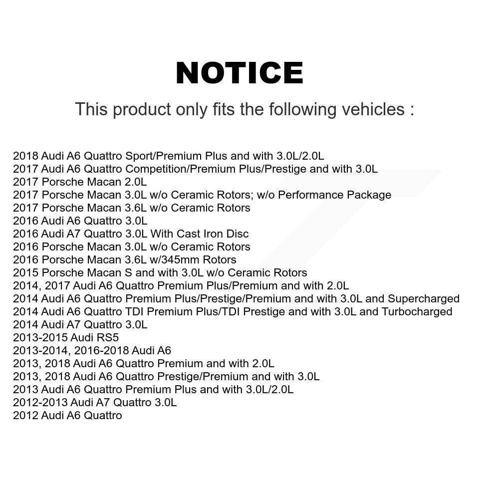 Ceramic Brake Pads Wear Sensor Rear Kit For Audi Porsche Macan A6 Quattro A7 RS5