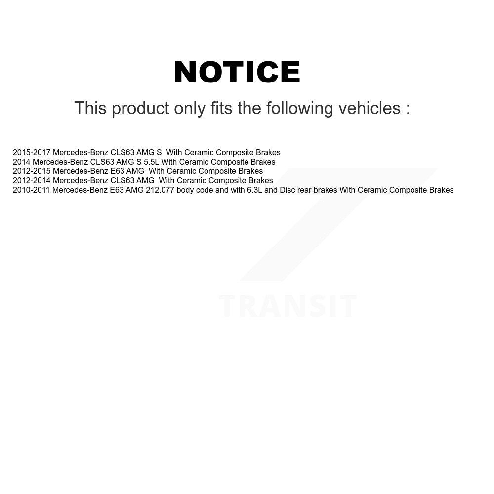 Ceramic Disc Brake Pads & Wear Sensor Rear Kit For Mercedes-Benz CLS63 AMG S E63