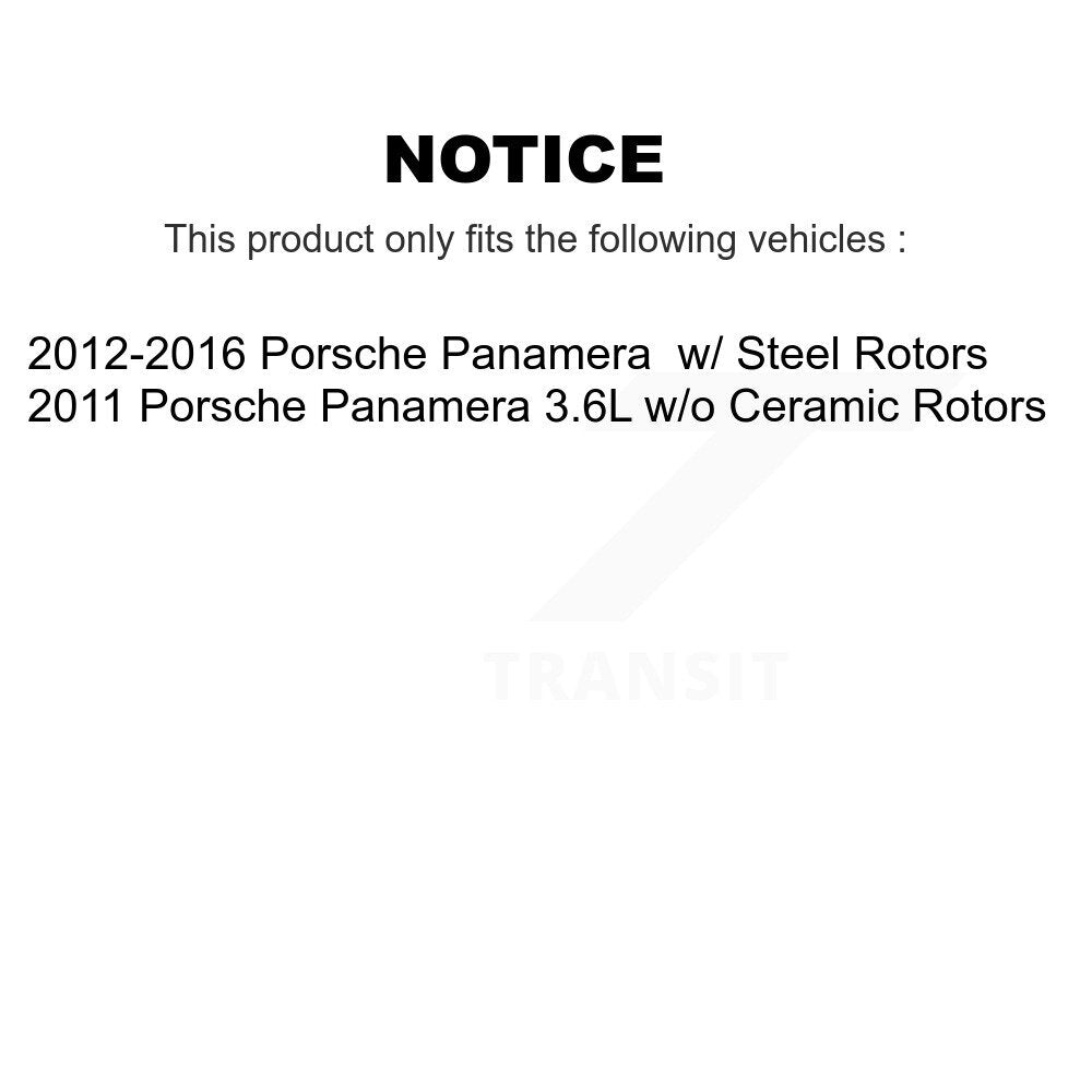Ceramic Brake Pad & Wear Sensor Rear Kit For 12-16 Porsche Panamera with Harness
