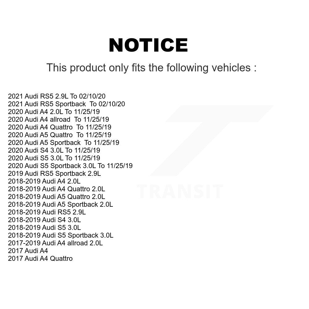 Ceramic Brake Pads & Wear Sensor Rear Kit For Audi A4 Quattro A5 Sportback S5 S4