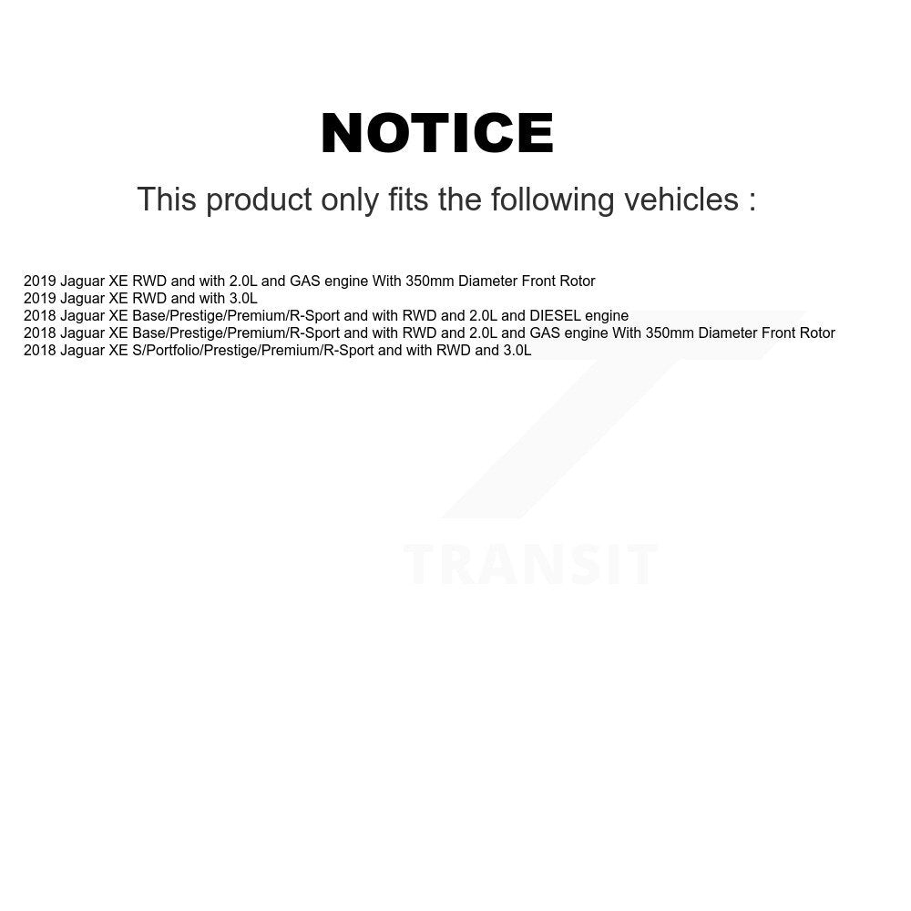 Ceramic Disc Brake Pads And Wear Sensors Front Rear Kit For Jaguar XE