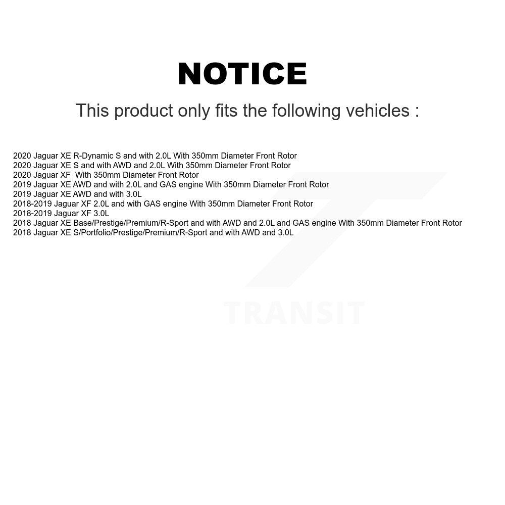 Ceramic Disc Brake Pads And Wear Sensors Front Kit For Jaguar XE XF