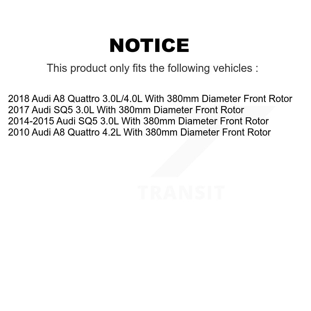 Ceramic Disc Brake Pads And Wear Sensors Front Kit For Audi SQ5 A8 Quattro