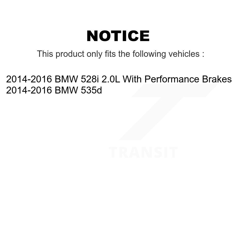 Ceramic Disc Brake Pads & Wear Sensor Front Rear Kit For 2014-2016 BMW 528i 535d