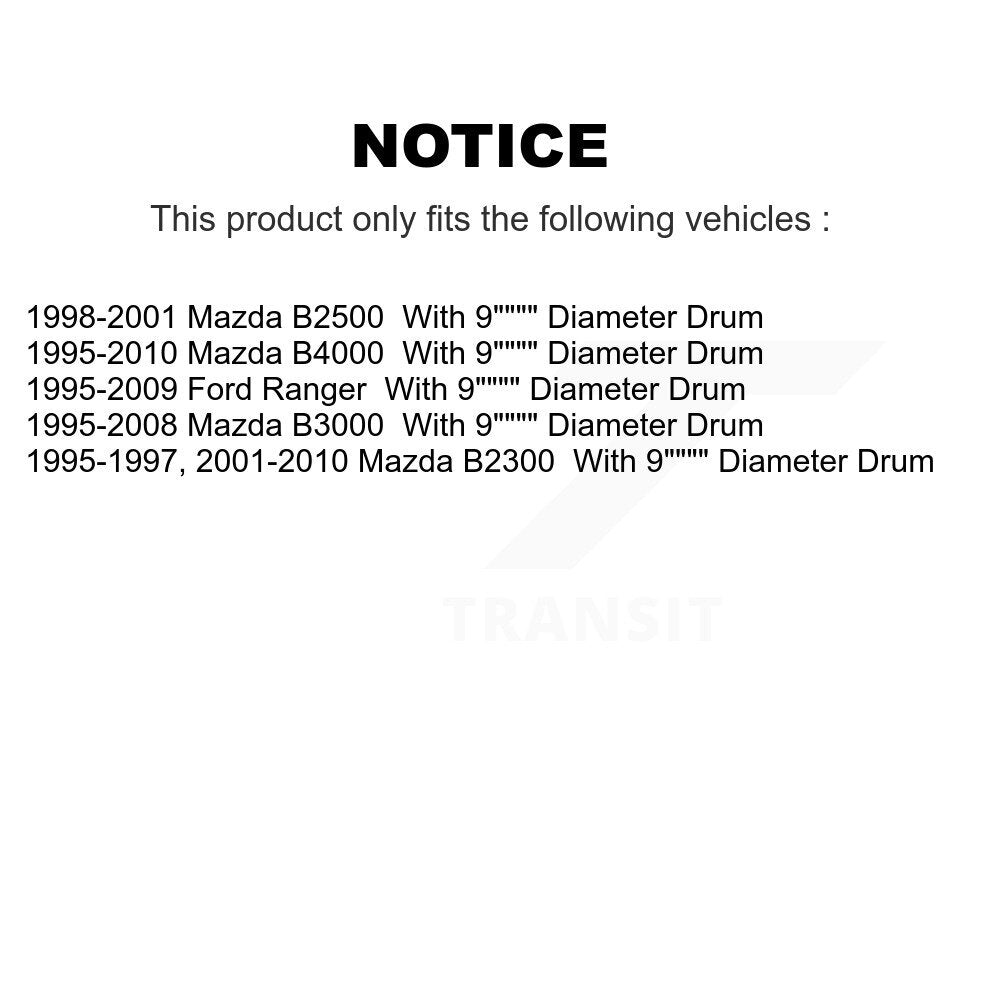 Drum Brake Shoe Rear NB-704B For Ford Ranger Mazda B4000 B3000 B2300 B2500