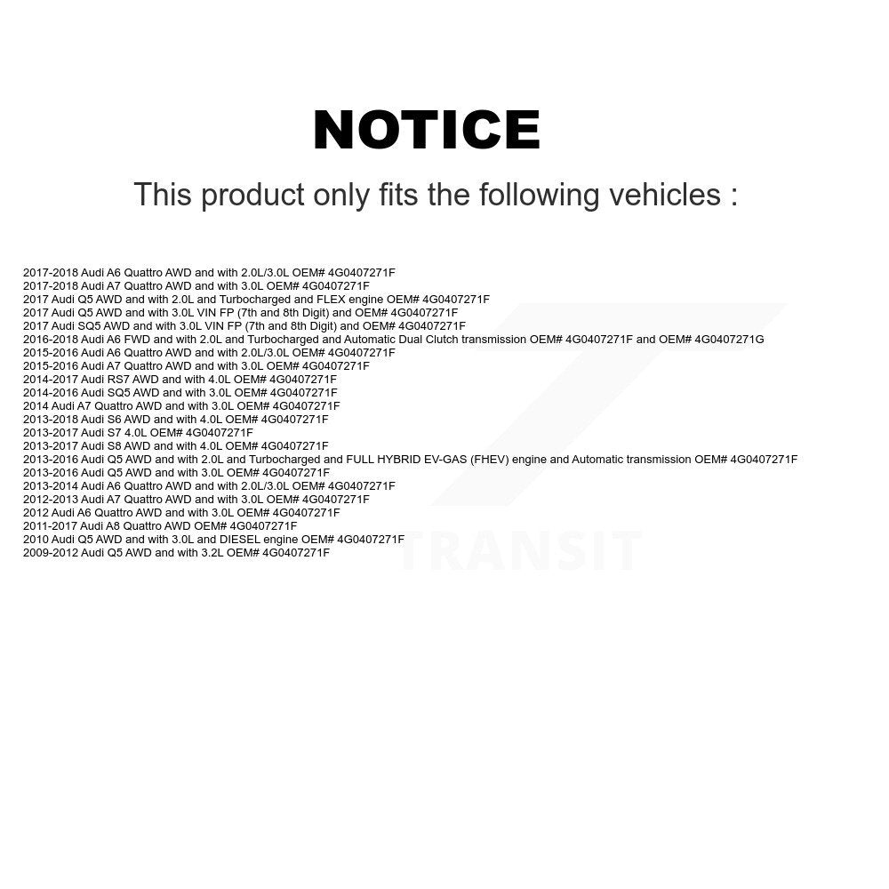 CV Axle Shaft Front NCV-AD23019 For Audi Q5 A6 Quattro A7 SQ5 A8 S6 RS7 S8