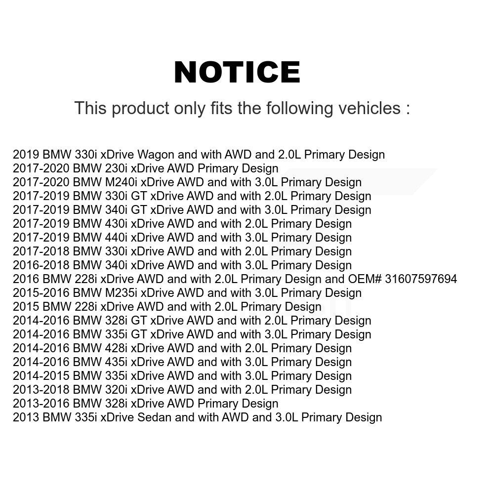 CV Axle Shaft Front Right NCV-BM27044 For BMW 328i xDrive 330i 320i 335i 428i GT
