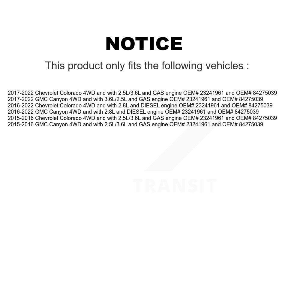 CV Axle Shaft Front NCV-GM10183 For Chevrolet Colorado GMC Canyon