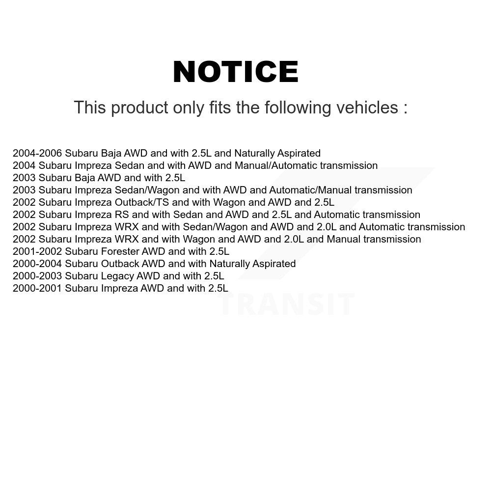 CV Axle Shaft Front NCV-SB66501 For Subaru Impreza Outback Forester Legacy Baja