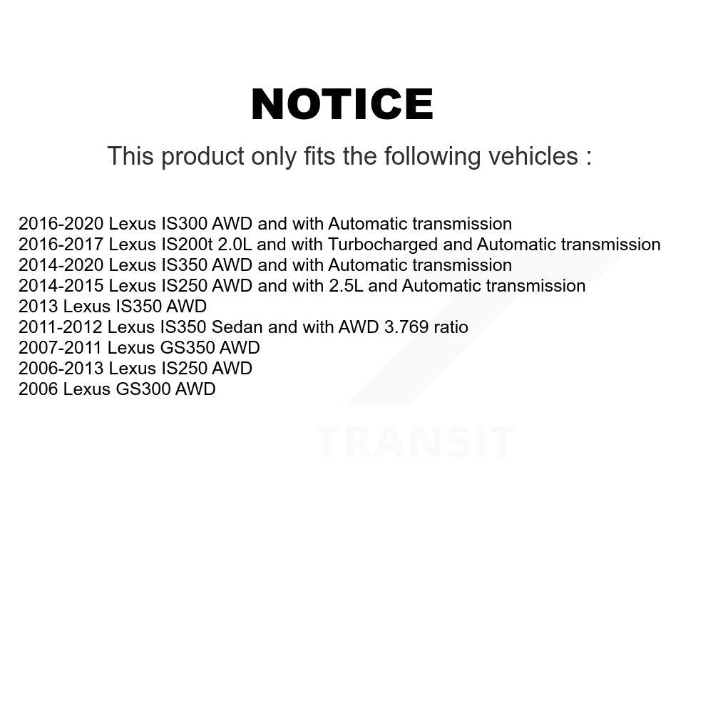CV Axle Shaft Front Left NCV-TO69016 For Lexus IS250 IS300 IS350 GS350 GS300