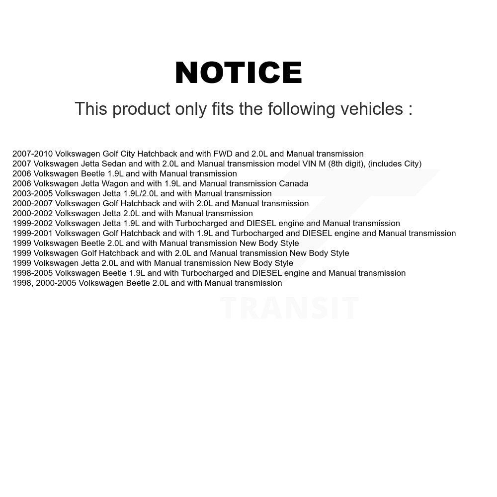 CV Axle Shaft Front Right NCV-VW72027 For Volkswagen Jetta Golf City Beetle