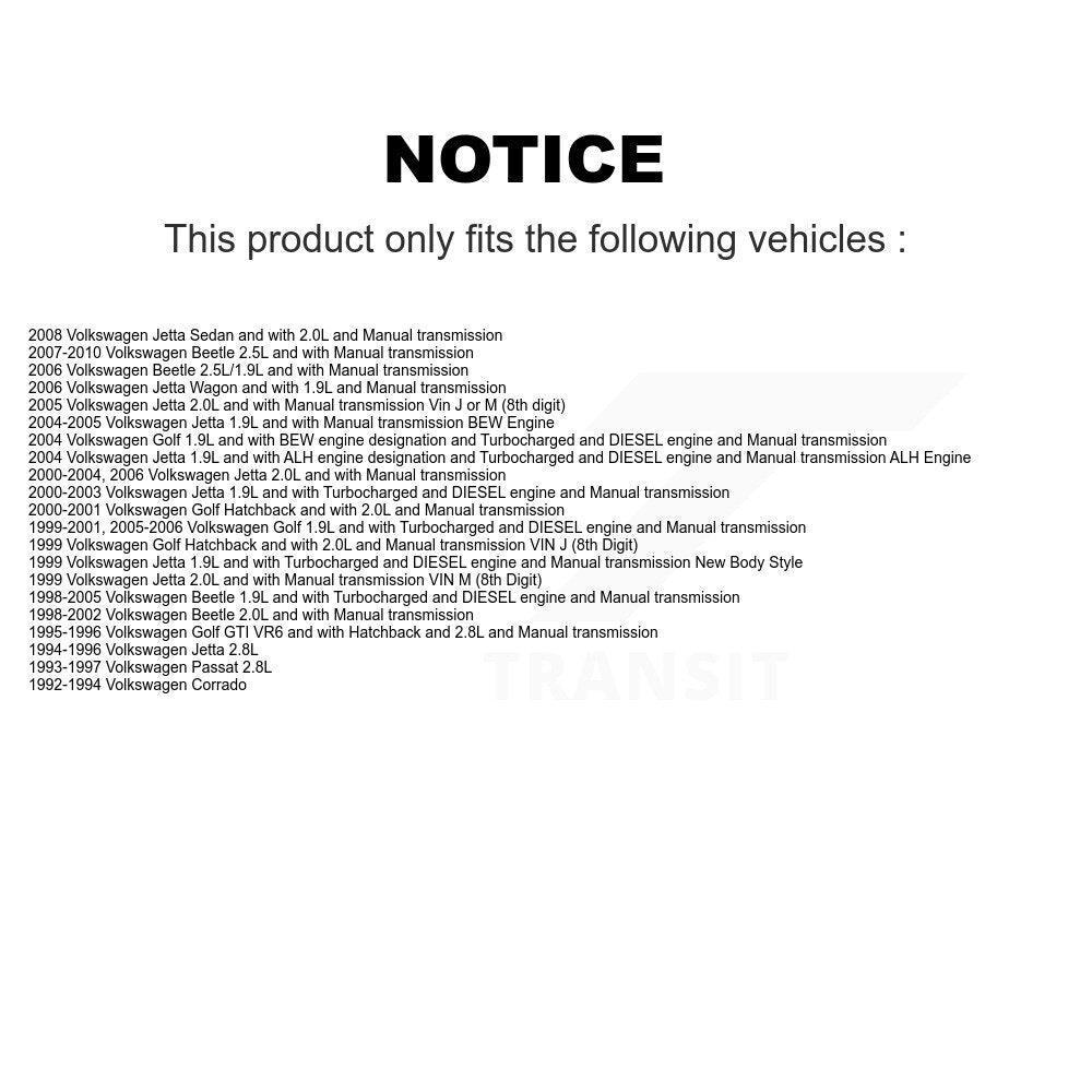 CV Axle Shaft Front Left NCV-VW72057 For Volkswagen Jetta Beetle Golf Corrado