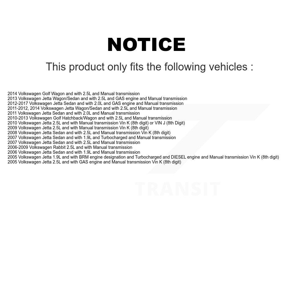 CV Axle Shaft Front Left NCV-VW72115 For Volkswagen Jetta Golf Rabbit