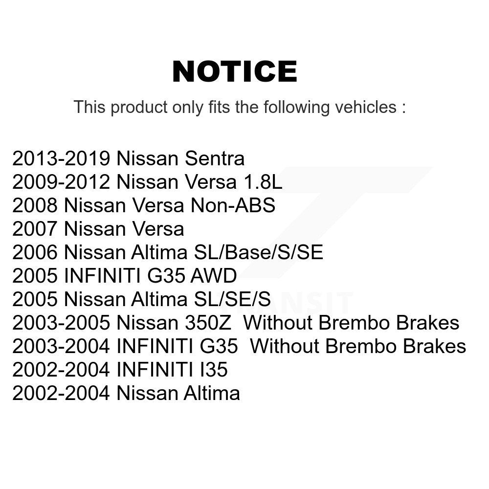 Ceramic Disc Brake Pads Front NWF-PRC815A For Nissan Sentra Versa Altima G35 I35