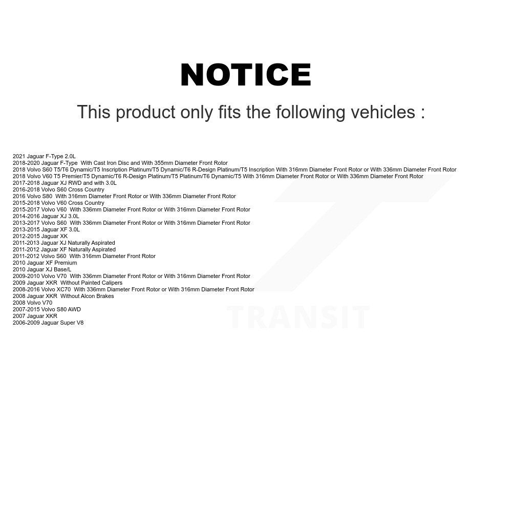 Semi-Metallic Disc Brake Pads Front NWF-PRM1240 For Volvo XC70 S60 Jaguar V60 XF