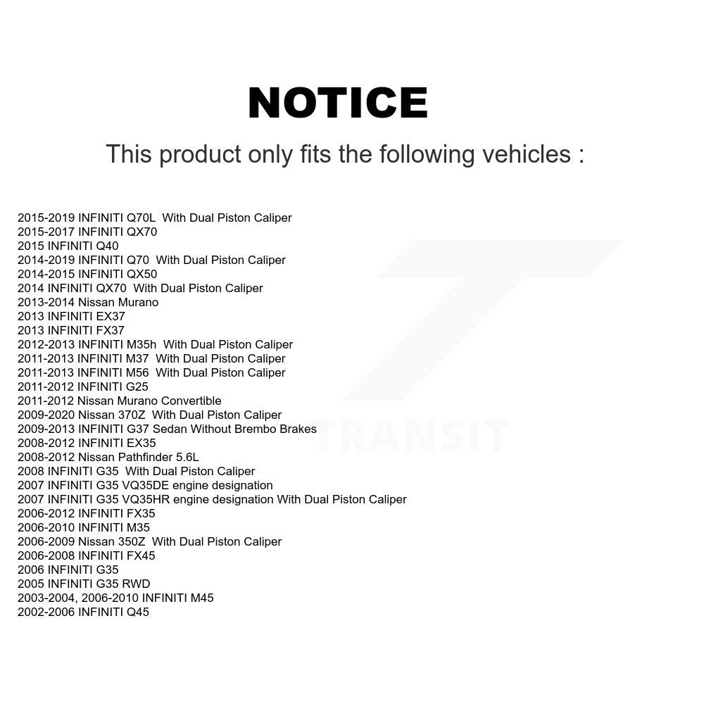 Semi-Metallic Disc Brake Pads Front NWF-PRM888 For INFINITI Nissan Murano G37