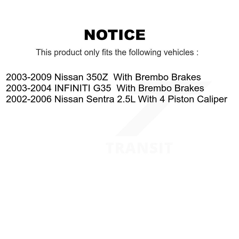 Semi-Metallic Disc Brake Pads Front NWF-PRM960 For Nissan Sentra 350Z INFINITI