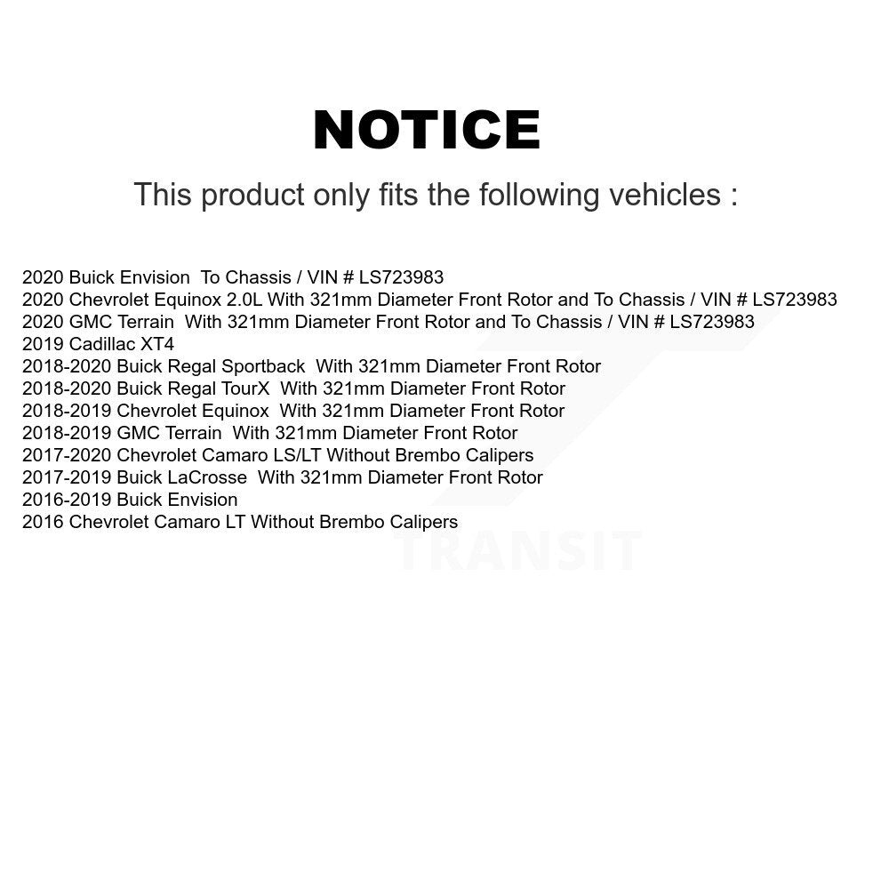 Ceramic Disc Brake Pads Front NWF-PTC1886 For Chevrolet Equinox GMC Terrain XT4