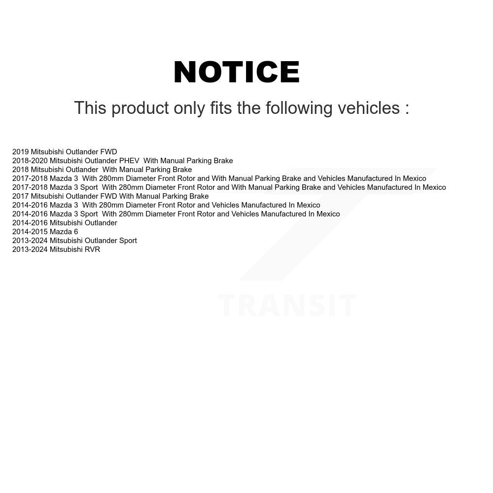 Semi-Metallic Disc Brake Pads Rear PPF-D1679 For Mazda 3 Mitsubishi RVR Sport 6