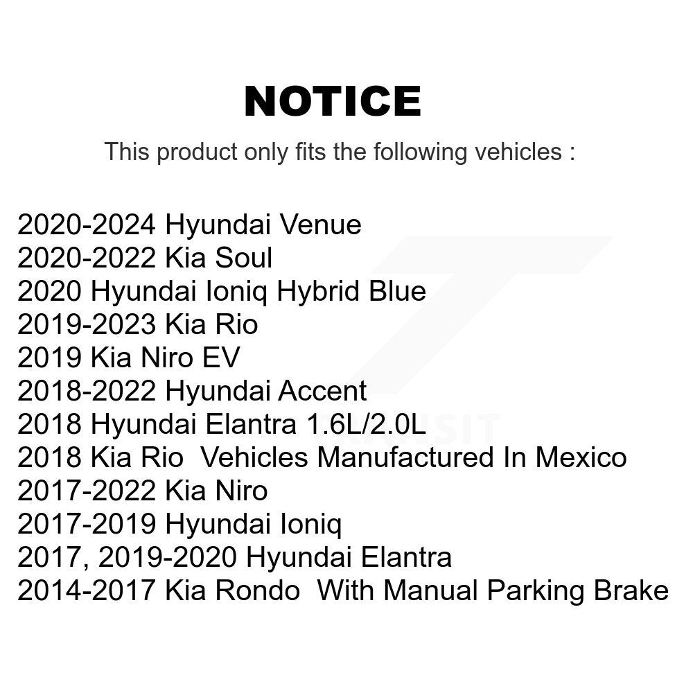 Semi-Metallic Disc Brake Pads Rear PPF-D1812 For Hyundai Elantra Kia Venue Rio
