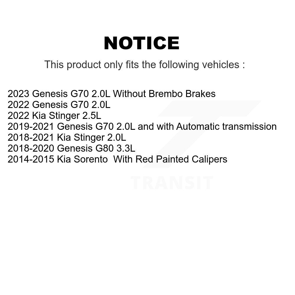 Semi-Metallic Disc Brake Pads Rear PPF-D1816 For Kia Sorento Genesis G70 Stinger