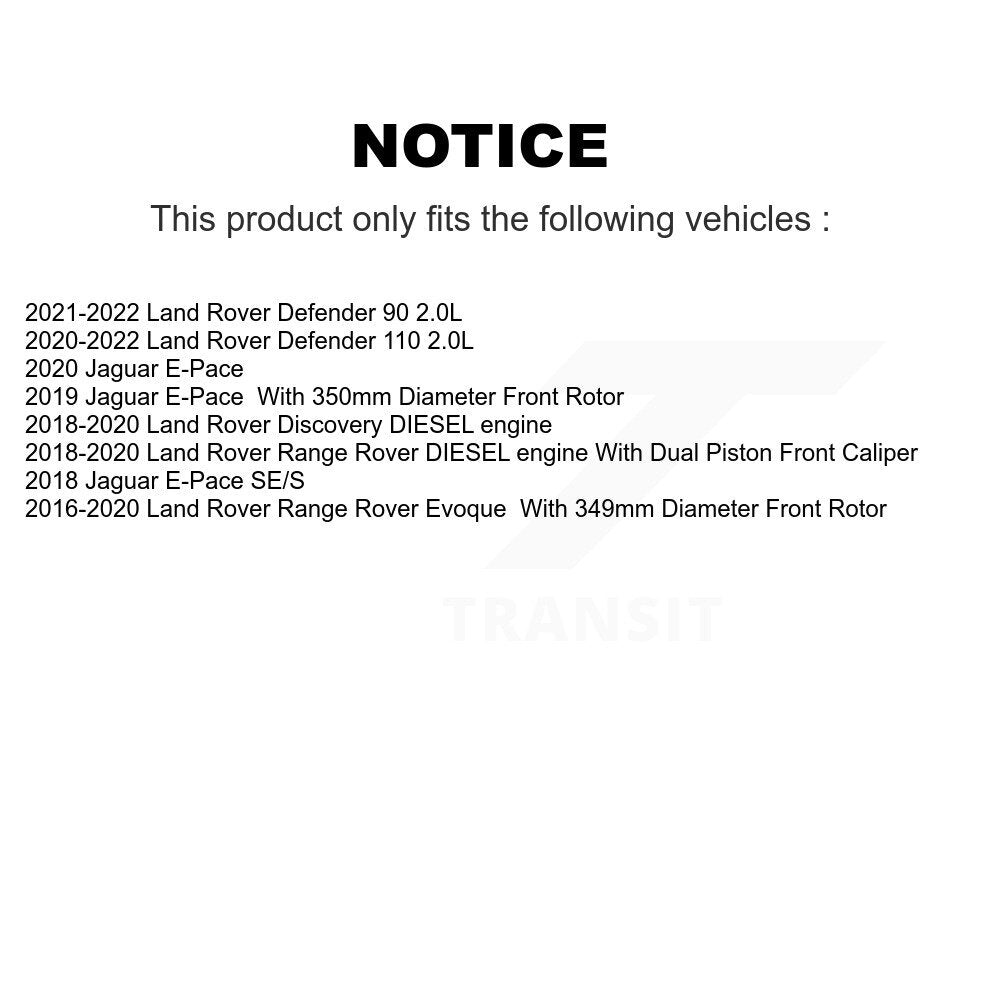 Semi-Metallic Disc Brake Pads Front PPF-D2133 For Land Rover Range Evoque 110 90