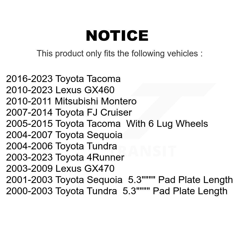 Semi-Metallic Disc Brake Pads Front PPF-D976 For Toyota Tacoma 4Runner Tundra FJ
