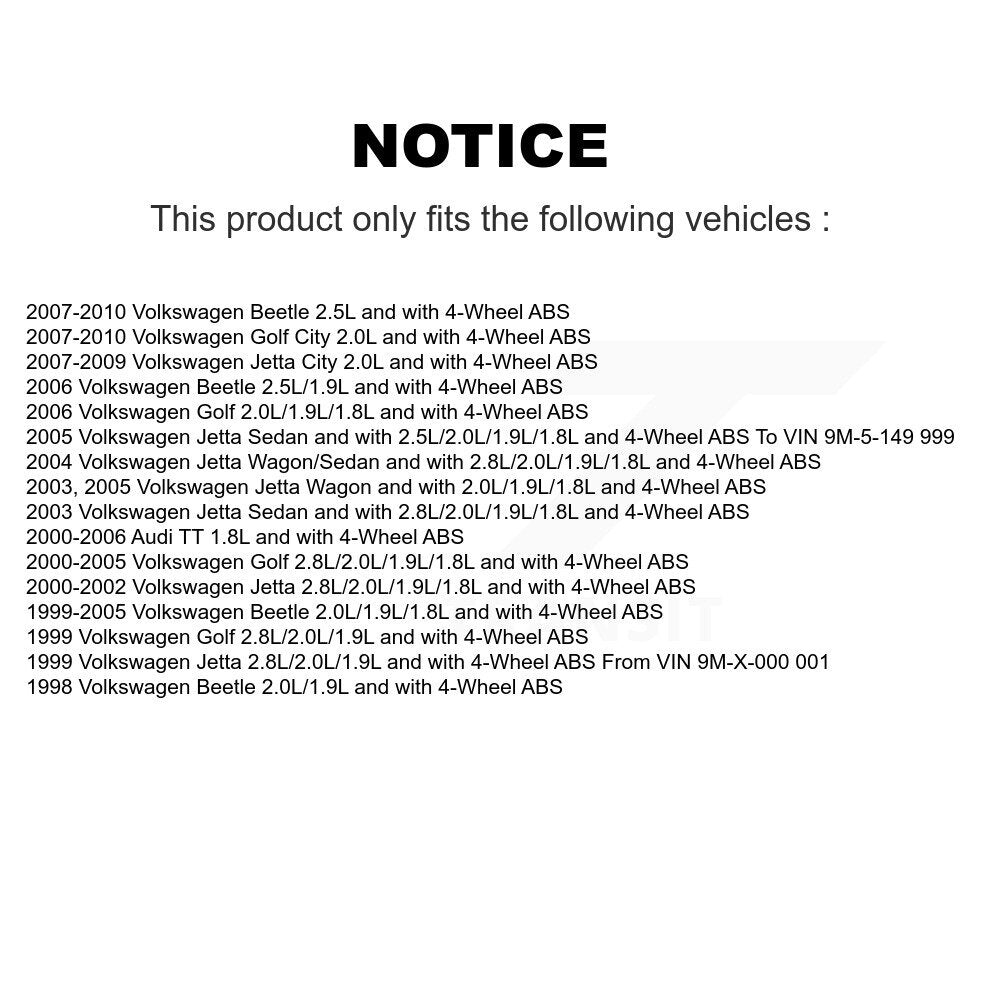 ABS Wheel Speed Sensor Rear SEN-2ABS0003 For Volkswagen Jetta Golf Beetle City